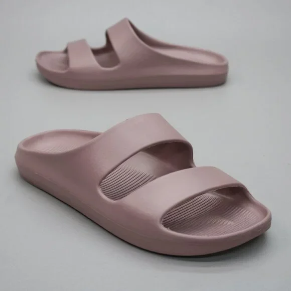 Bombas Ladies 8 Friday Slides Dusty Rose Pink Sandals Slip-on Mules 2-strap Shoe - Picture 1 of 12